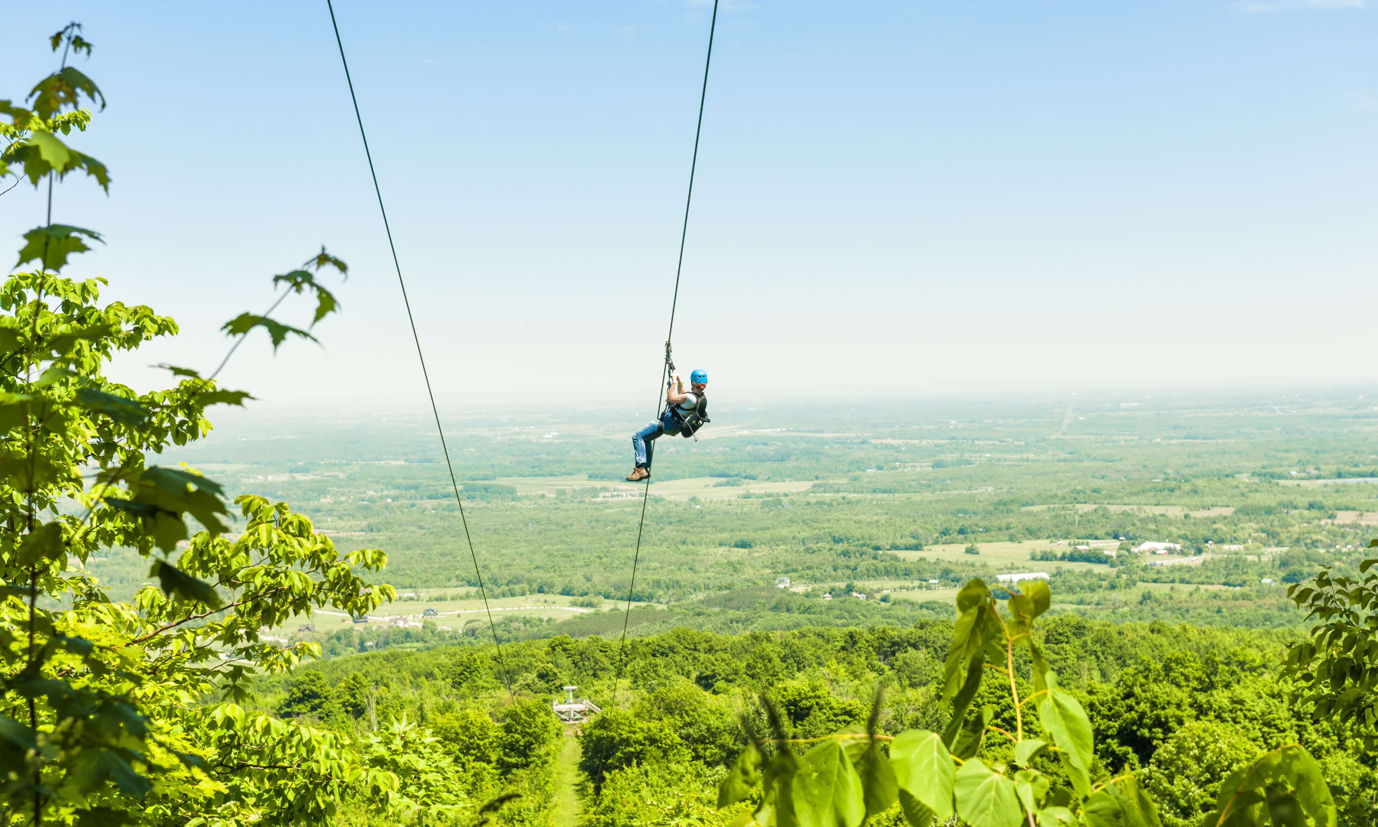 Zip-lining at Blue Mountain, Ontario (Dreamstime)