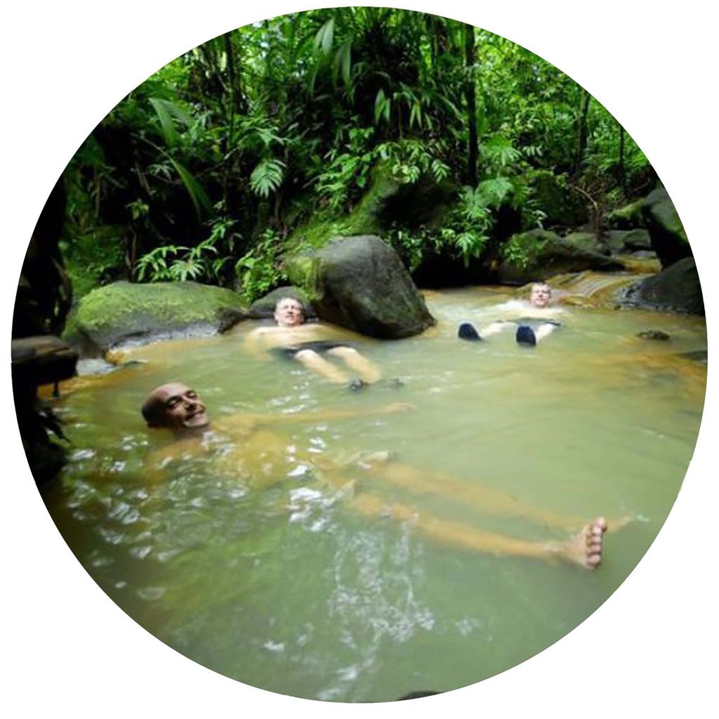 Enjoying hot springs