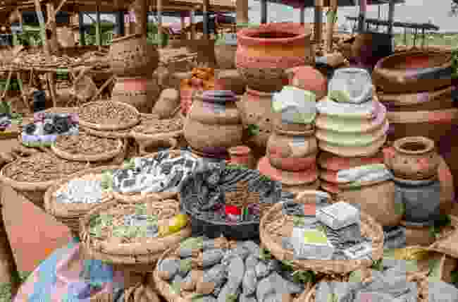 More goods on sale at a Voodoo Fetish Market (Shutterstock)