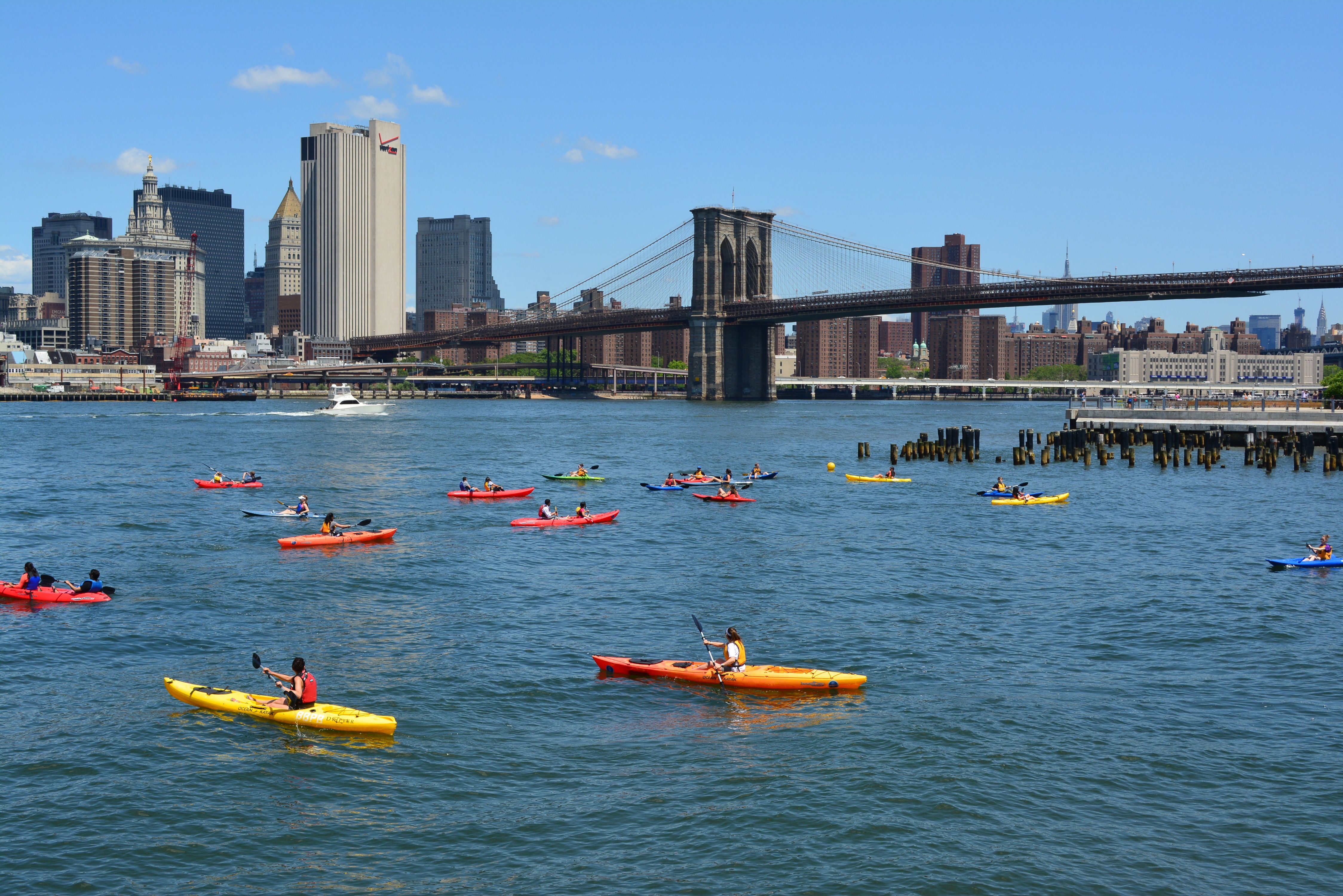 Kayak past skyscrapers in New York City Wanderlust