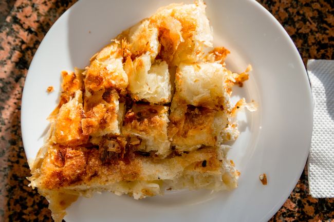 Byrek - sometimes known as burek or borek - is a delightfully fluffy and savoury pastry (Shutterstock)