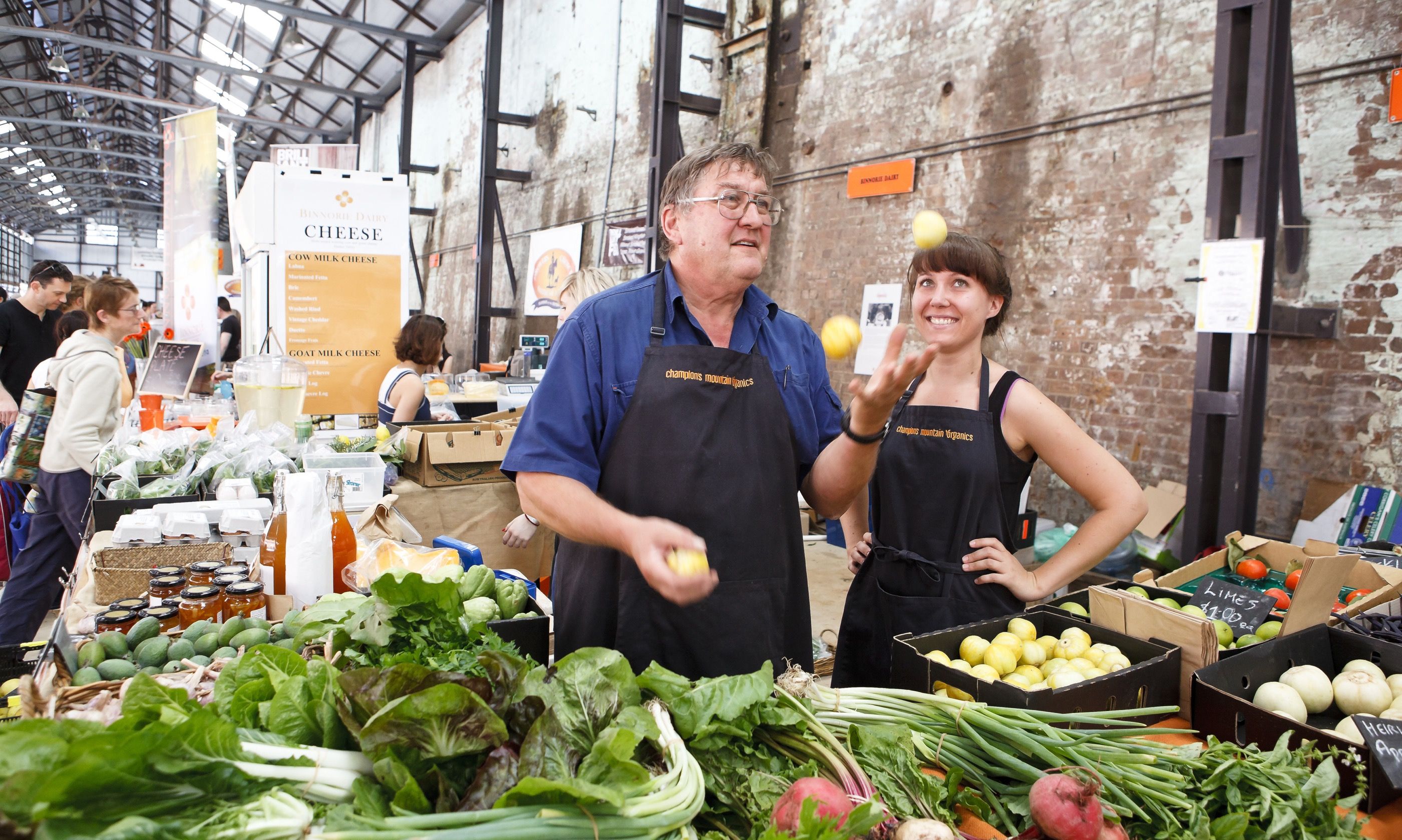 Organic stand at Carriageworls Farmers Market (James Horan / Destination NSW)