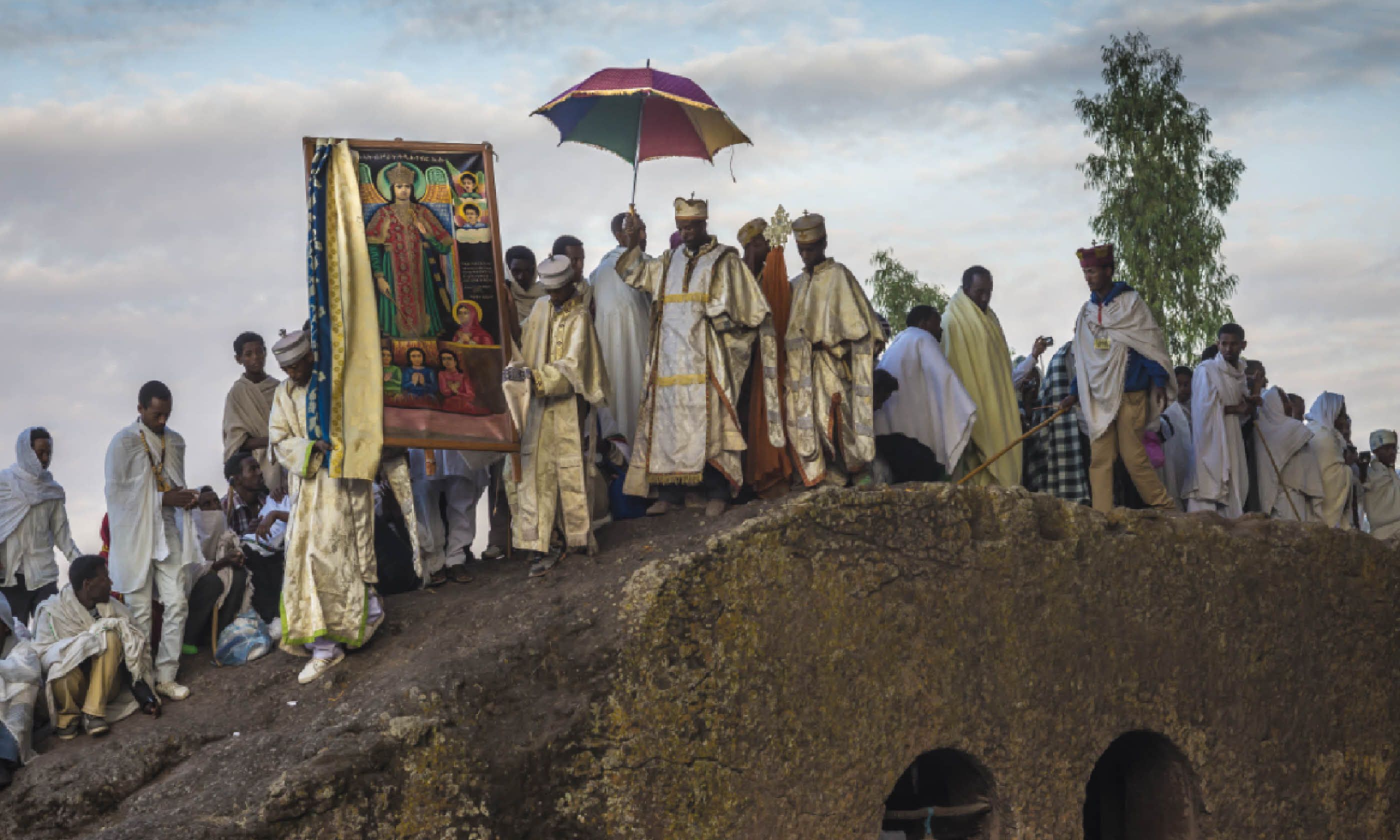Priests at dawn in Lalibela, Ethiopia (Christopher Roche)