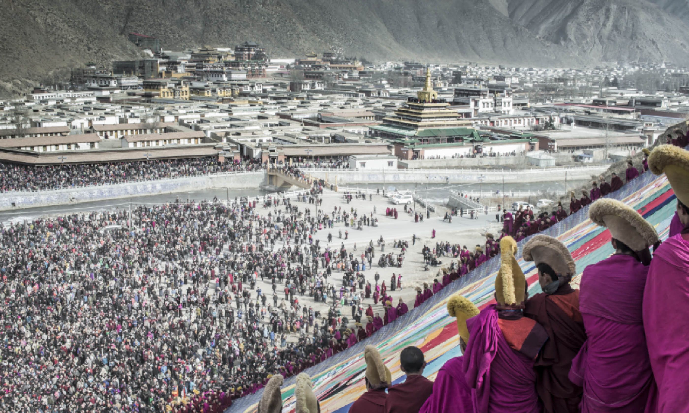 Sunning the Buddha in the Amdo region of eastern Tibet (Christopher Roche)