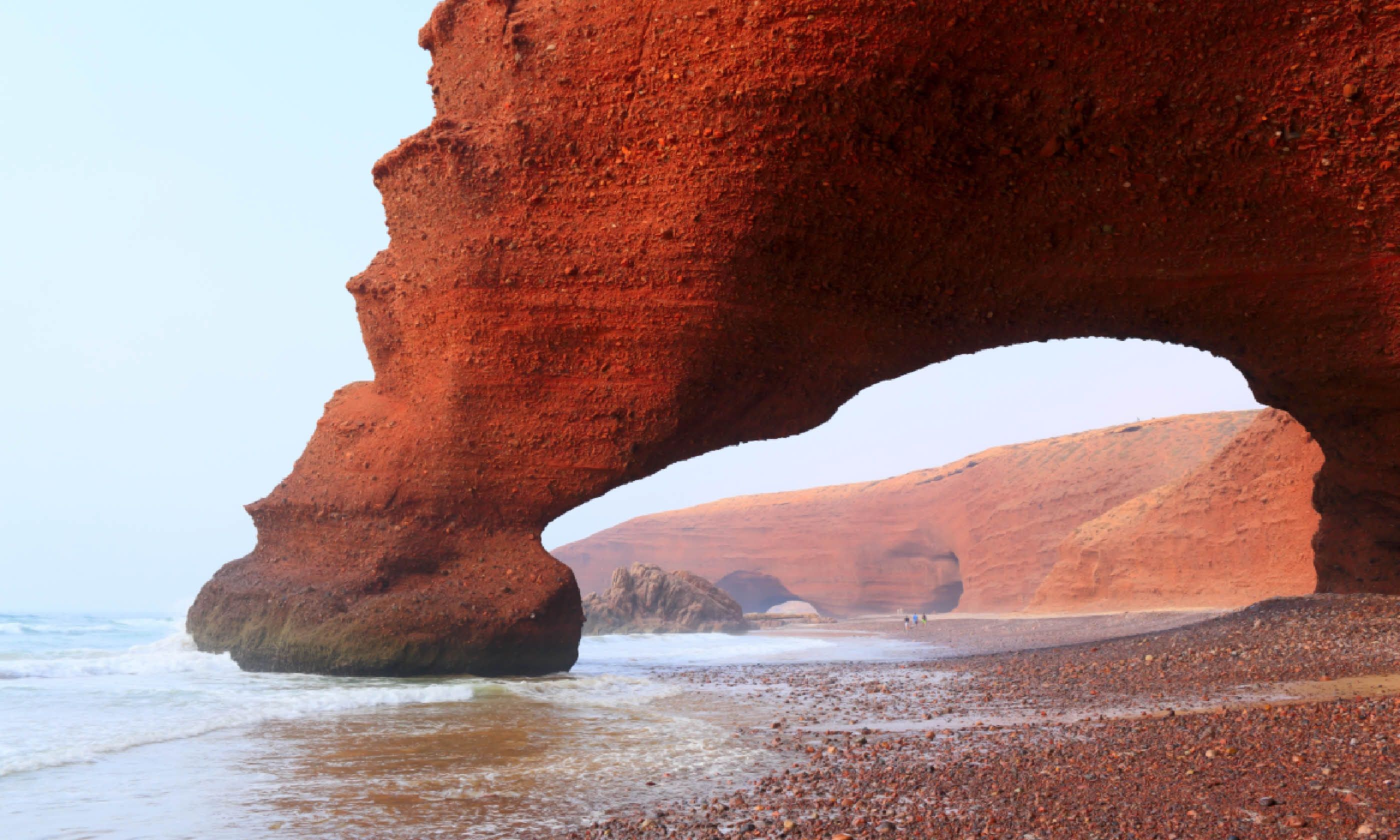 Red arches on Atlantic Ocean coast (Shutterstock)